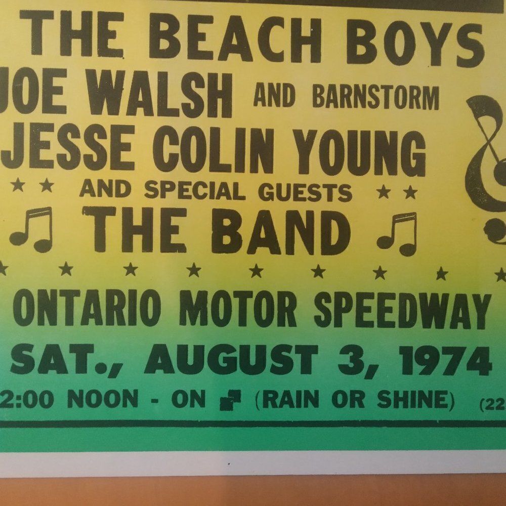 Vintage Crosby Stills Nash Young Beach Boys Summer Jam West 1974 Poster - Picture 5 of 7